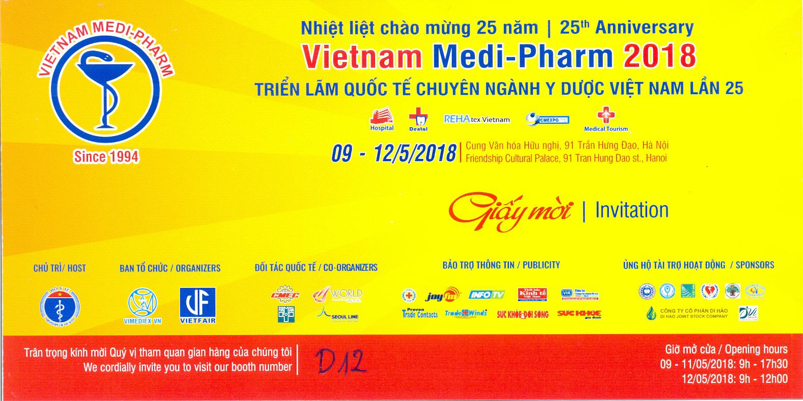 Triển Lãm Quốc Tế Chuyên Ngành Y Dược Việt Nam Lần Thứ 25 - VIETNAM MEDI-PHARM 2018